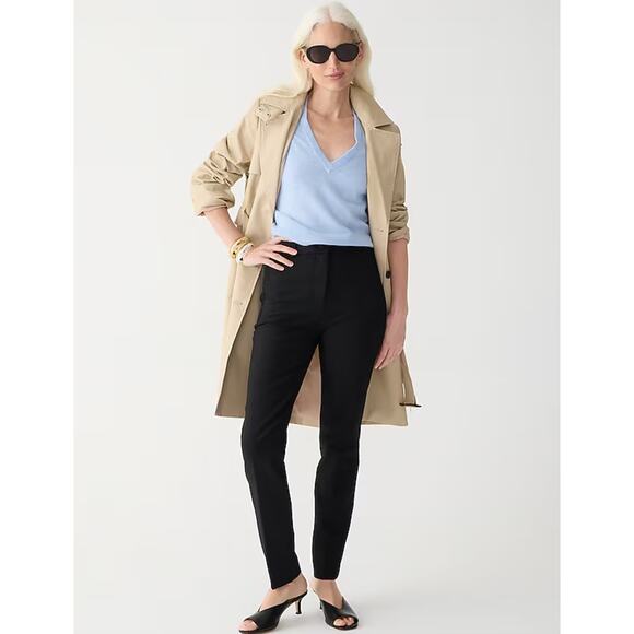 J.Crew Cameron Slim Cropped Pant Four Season Stretch Black Classic US 0 NWT - Picture 1 of 16